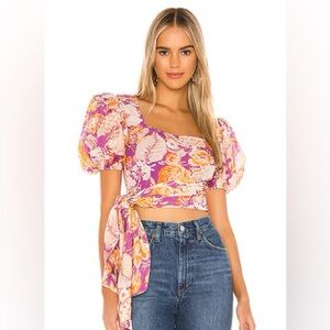 Hemant & Nandita X Revolve // NWT Della Side Cascade Blouse in Purple